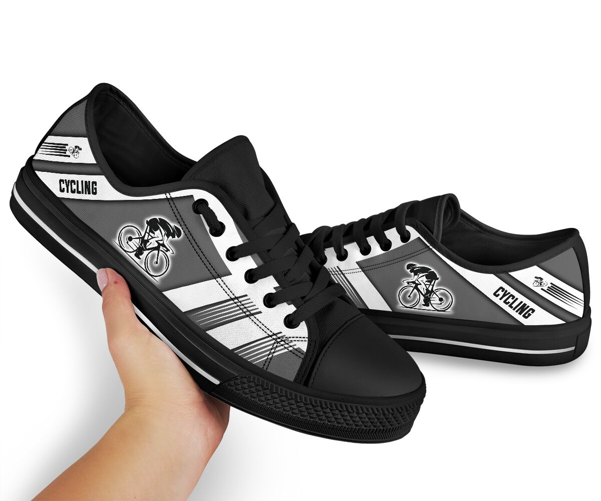 Cycling White Line - Low Top Shoe - Love Love Top Shoes
