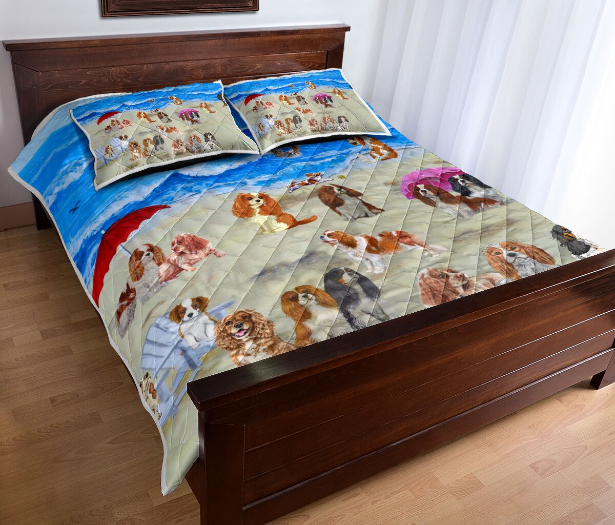 Cavalier King Charles Spaniel In Beach - Bed Set - Love Quilt Bedding Set