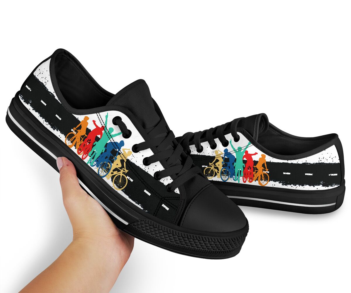 Cycling Color Art Low Top Shoes - Love Low Top Shoes