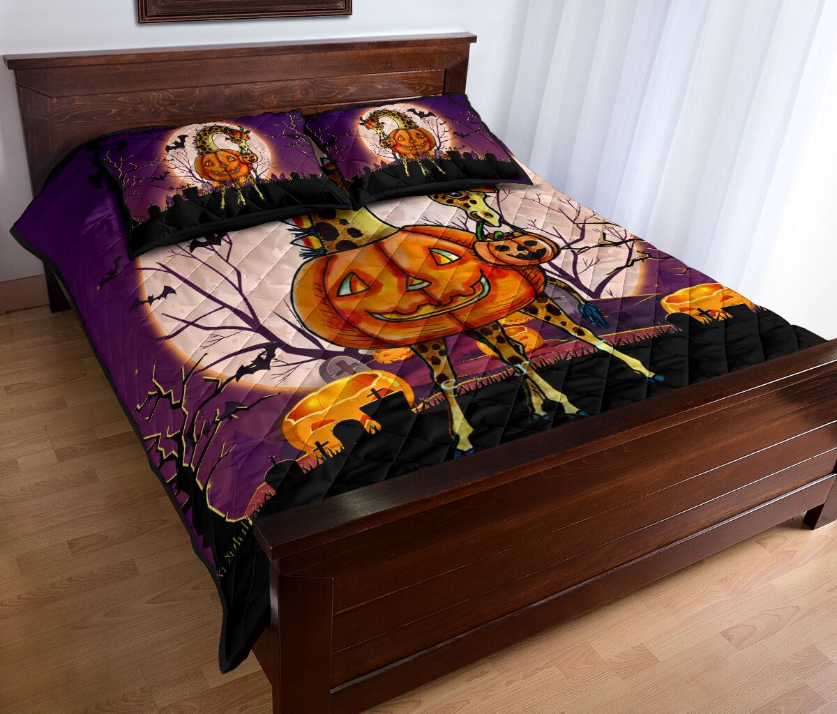 Griaffe Halloween Art Style Quilt Bed Set - Love Quilt Bedding Set