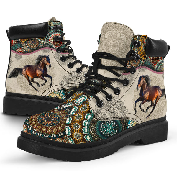 Horse - Vintage Mandala Asboot - Love All Season Boots