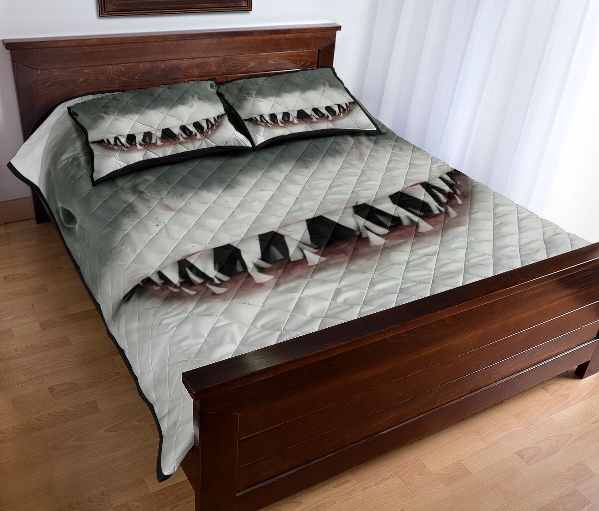 Shark Face Quilt Bed Set - Love Quilt Bedding Set