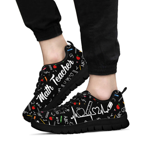 Math Teacher Hb Partten Black Soles Sneakers, Running Shoes, Shoes For Women, Shoes For Men- Love Sneakers