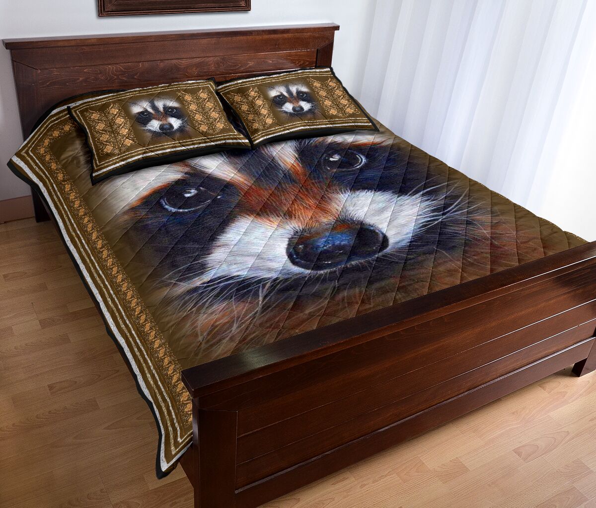 Raccoon Quilt Bed Set 68 - Love Quilt Bedding Set