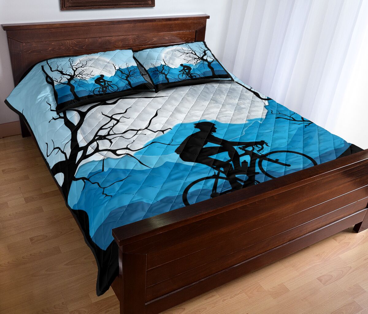 Cycling And Moon - Bed Set - Love Quilt Bedding Set