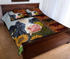 Cow Art Leather Style Quilt Bed Set - Love Quilt Bedding Set