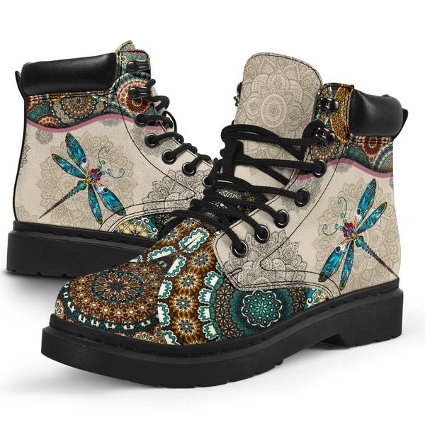 Dragonfly - Vintage Mandala Asboot Sky - Love All Season Boots