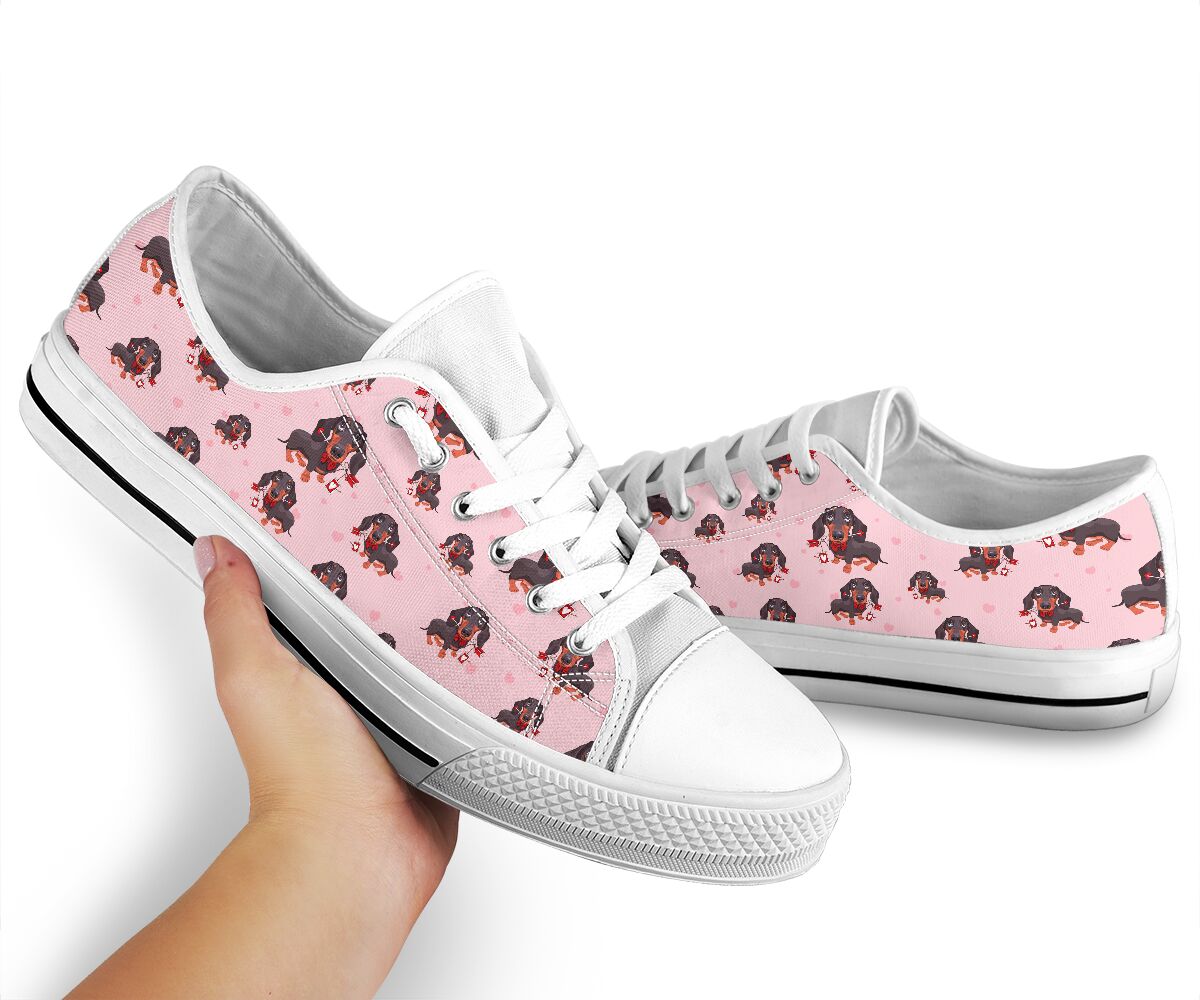 Dachshund Cute Heart - Low Top Shoe - Love Love Top Shoes