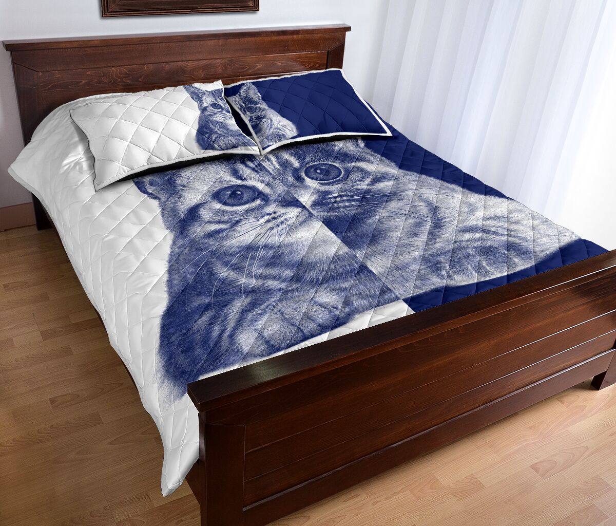 Cat Art Style Quilt Bed Set - Love Quilt Bedding Set