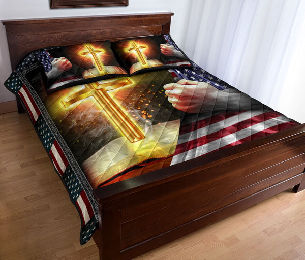 God - Us Flag - Quilt Bed Set 72 - Love Quilt Bedding Set