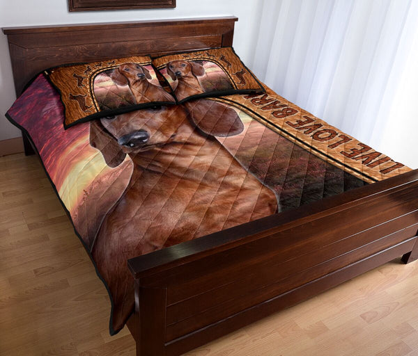 Live Love Bark Dachshund - Bed Set - Love Quilt Bedding Set