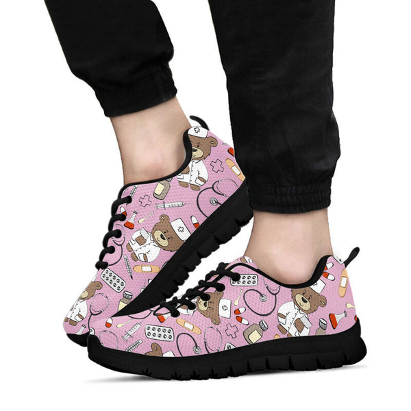 Nurse - Bear Sneakers, Running Shoes, Shoes For Women, Shoes For Men, Custom Shoes, L- Love Sneakers