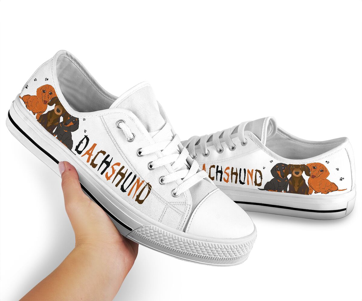Dachshund Cartoon - Low Top Shoe - Love Love Top Shoes