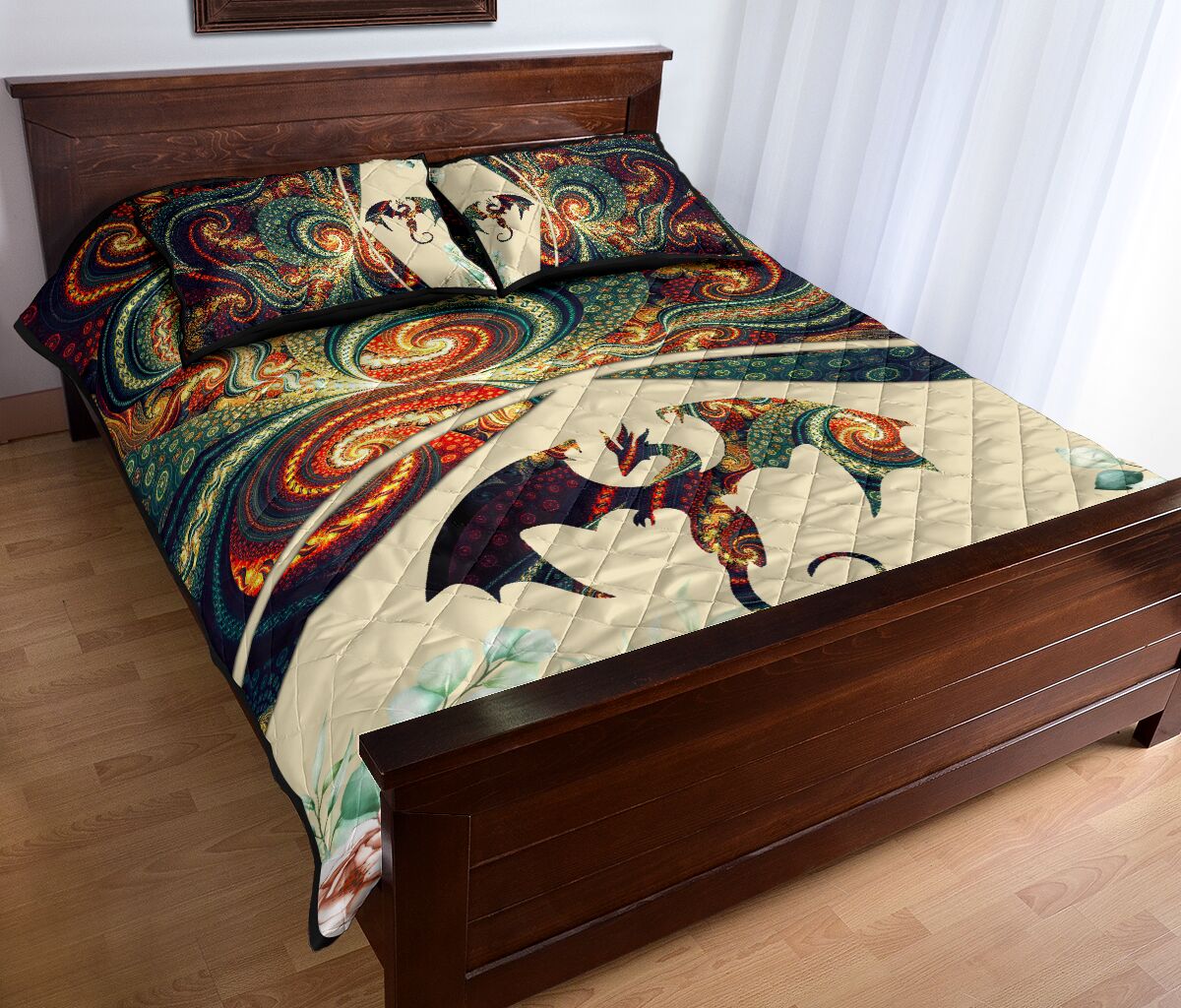 Dragon Abstract Style Quilt Bed Set - Love Quilt Bedding Set