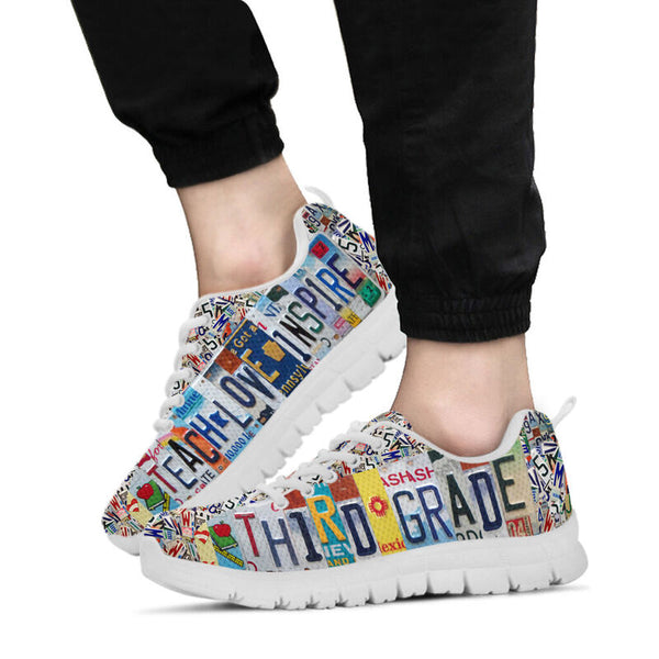 Third Grade License Plates Sneakers, Runni- Love Sneakers