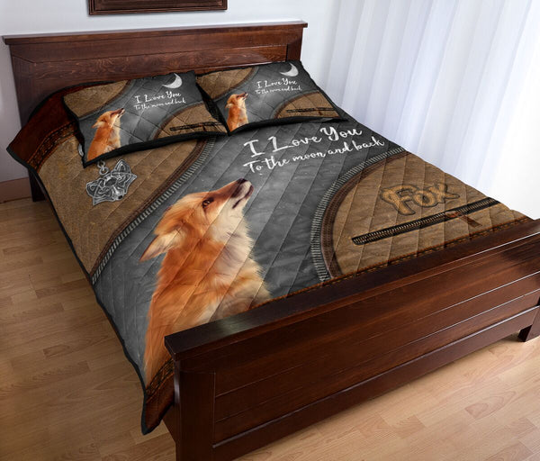 Fox Animal Leather Quilt Bed Set 7- Love Quilt Bedding Set