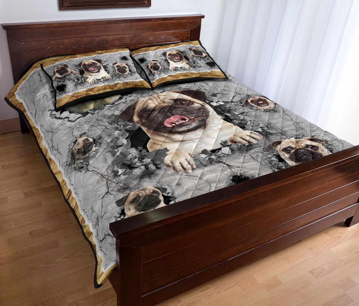 Pug Broken Hole - Bed Set - Love Quilt Bedding Set