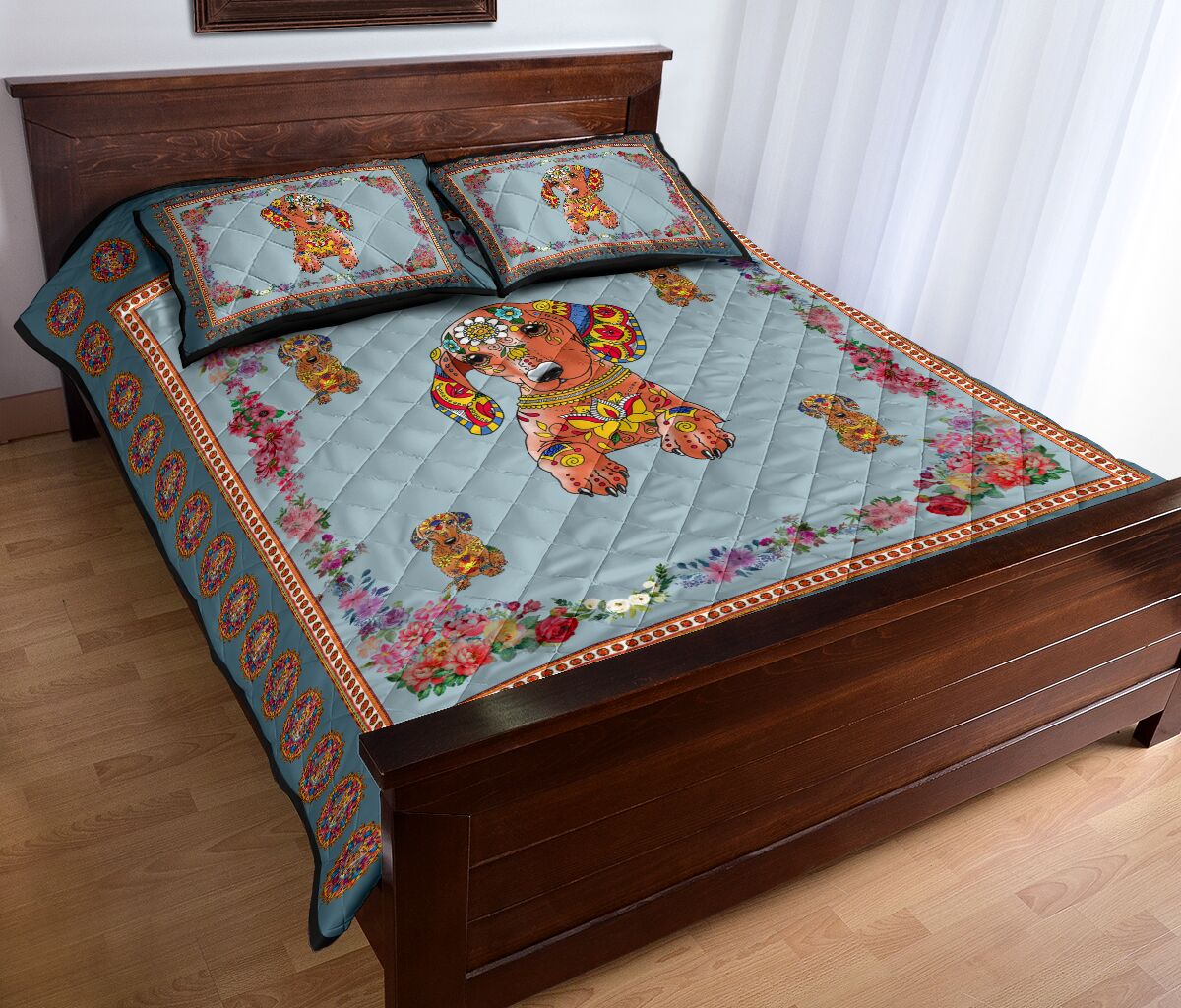 Dachshund Flower - Bed Set- Love Quilt Bedding Set
