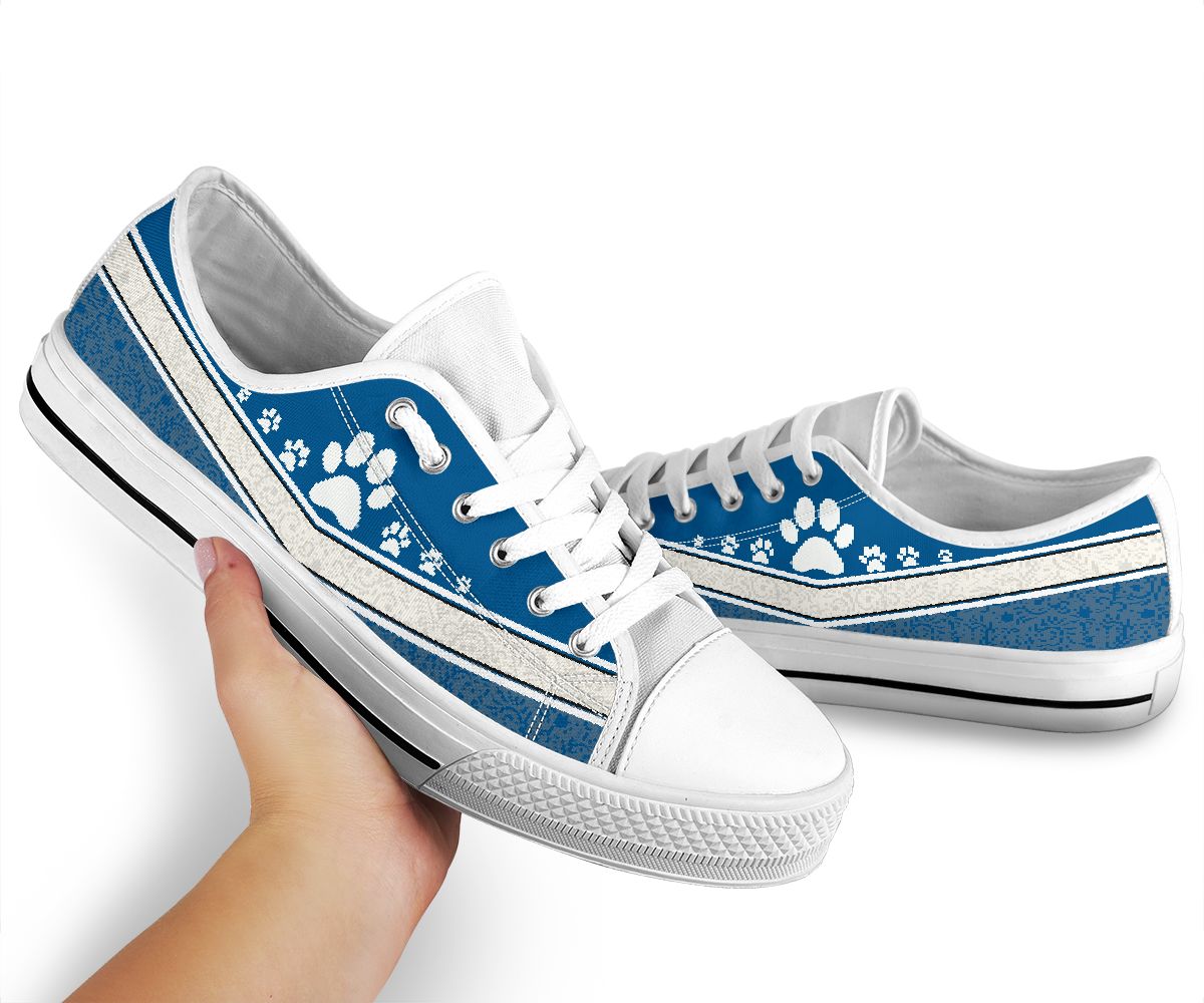 Dog Mom Line Blue - Low Top Shoe - Love Love Top Shoes