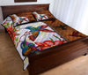 Hummingbird Art Leather Style Quilt Bed Set - Love Quilt Bedding Set