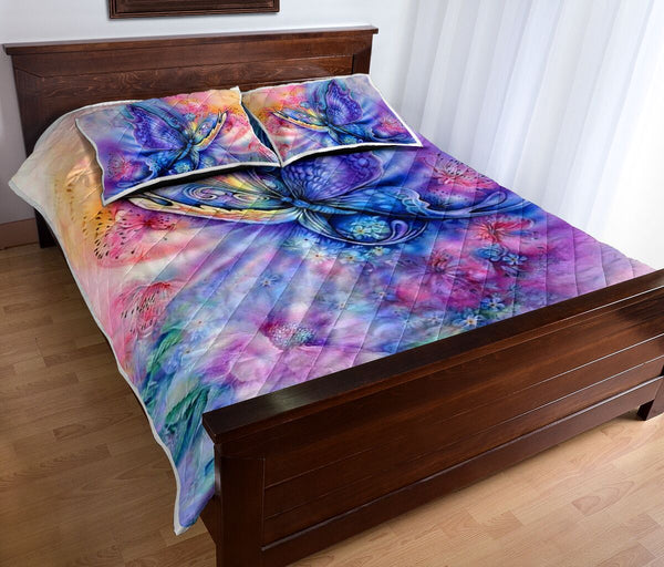 Butterfly Painting - Quilt Bed Set - Love Quilt Bedding Set