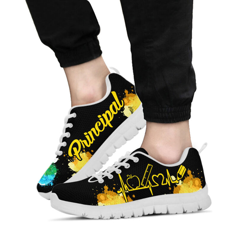 Principal Art Black Yellow Kd Sneakers, Runni- Love Sneakers