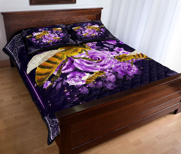 Quilt Bed Set - Bee - Violet Rose 69 - Love Quilt Bedding Set