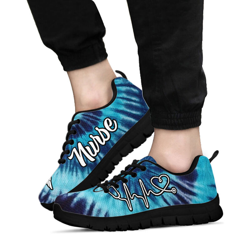 Nurse- Blue Swirl Sneakers, Running Shoes, Shoes For Women, Shoes For Men, Custom Shoes, L- Love Sneakers