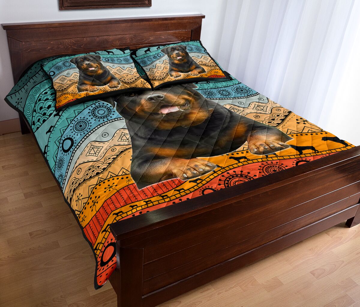 Rottweiler Native Color Pattern - Bed Set - Love Quilt Bedding Set