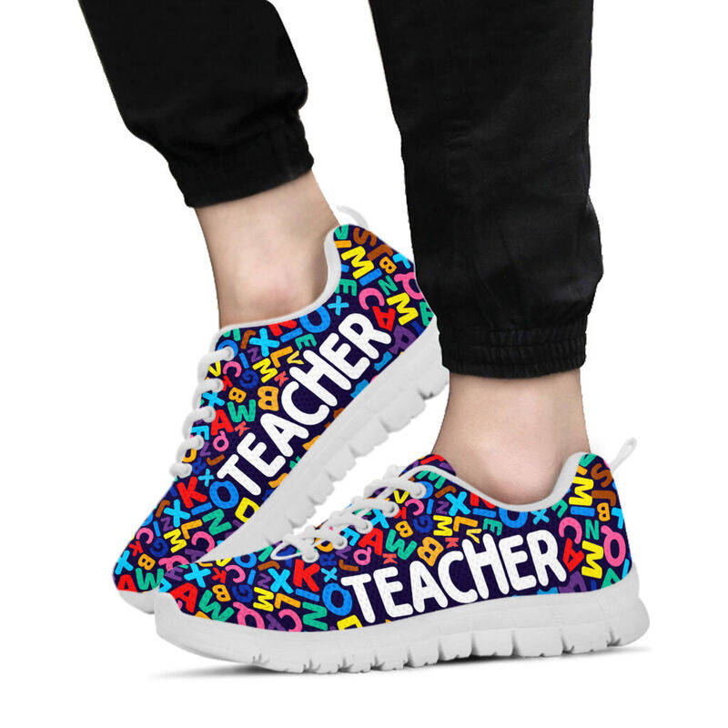 Teacher Abc Pattern Shoes Sneakers, Running Shoes, Shoes For Women, Shoes For Men, Custom Sh- Love Sneakers