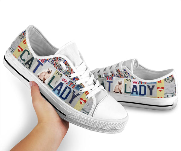 Cat Lady License Plates Low Top Shoes