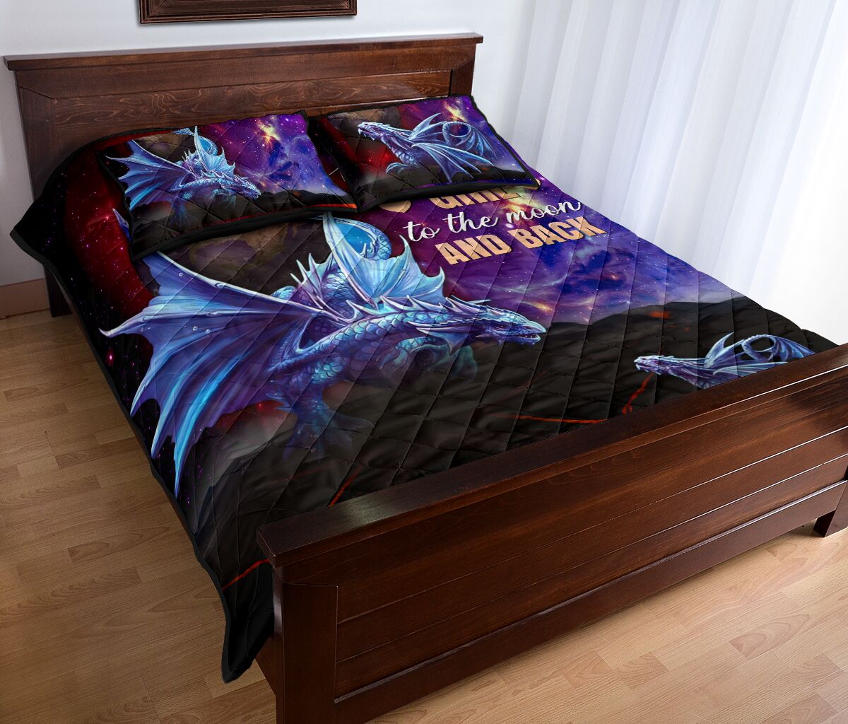 Draogn I Love You Girl Quotes Galaxy Style Quilt Bed Set - Love Quilt Bedding Set