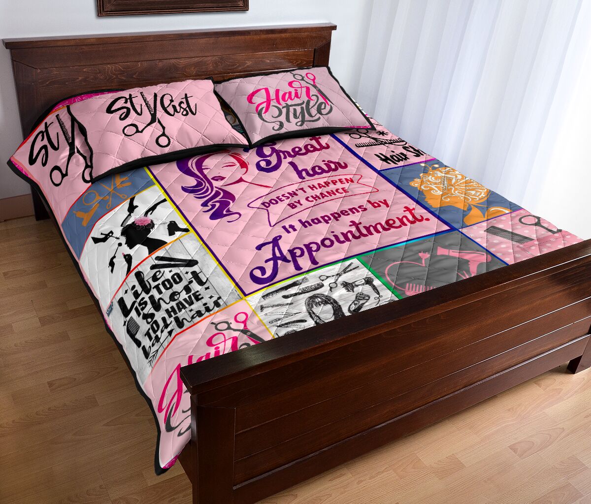 Hair Stylist Pink - Bed Set - Love Quilt Bedding Set