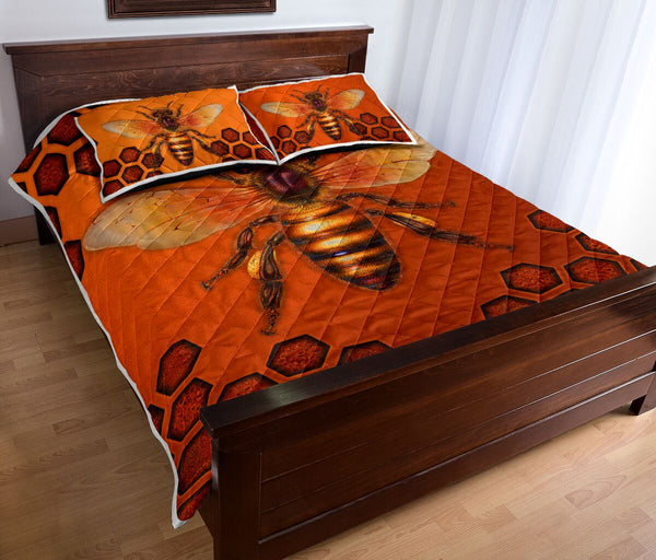 Bee Honey Style Quilt Bed Set - Love Quilt Bedding Set