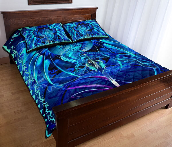 Dragon Ice Art Style Quilt Bed Set - Love Quilt Bedding Set