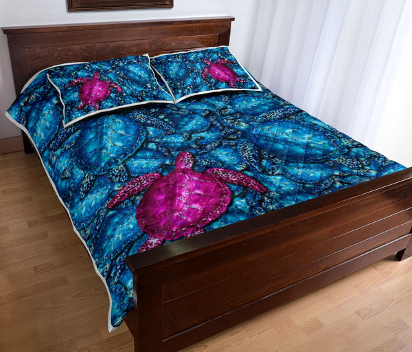 Turtle Piled - Quilt Bed Set - Love Quilt Bedding Set