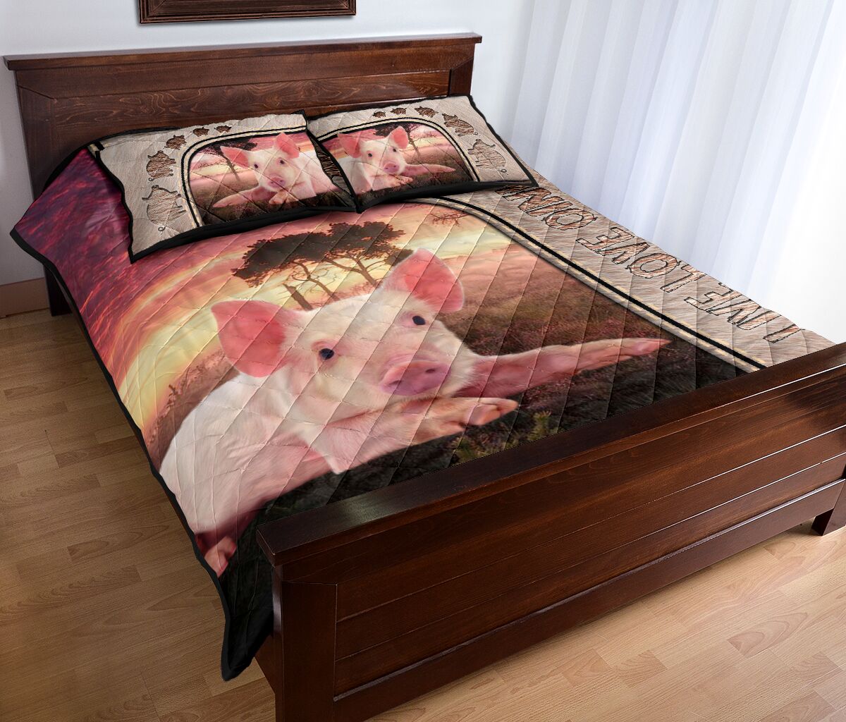 Live Love Oink - Bed Set- Love Quilt Bedding Set