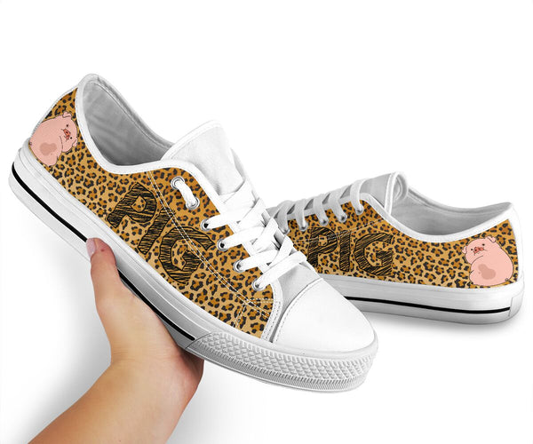 Pig Leopard Skin Low Top Shoes