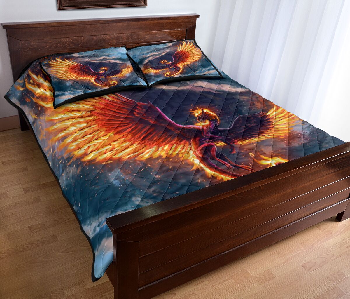 Dragon Firewings Art Style Quilt Bed Set - Love Quilt Bedding Set