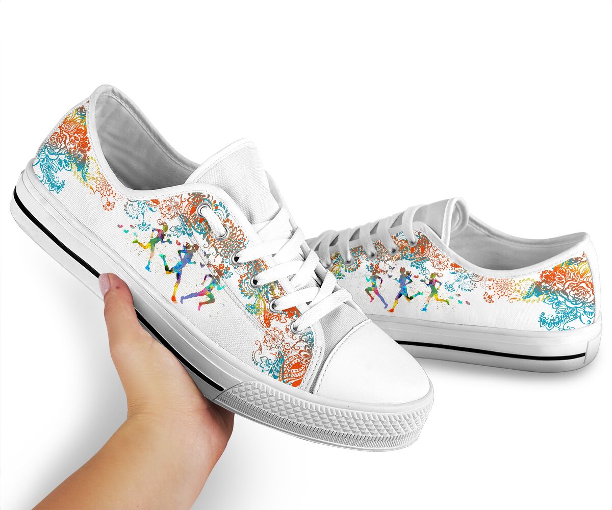Running Watercolor - Low Top Shoe - Love Love Top Shoes