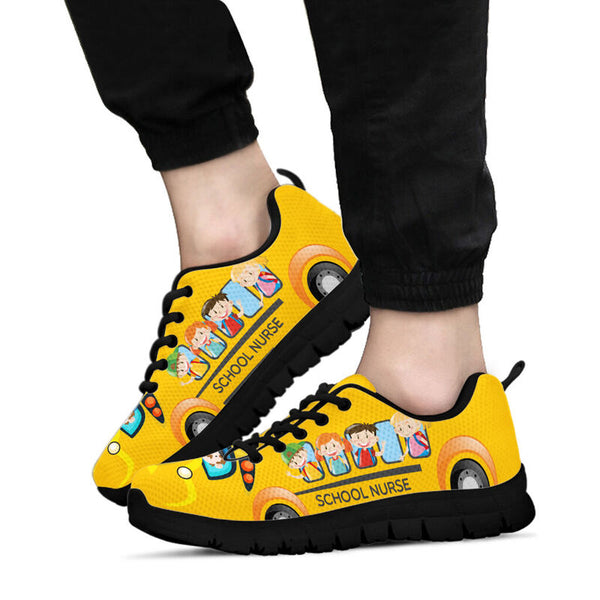 School Nurse Bus Shoes Sneakers, Runni- Love Sneakers