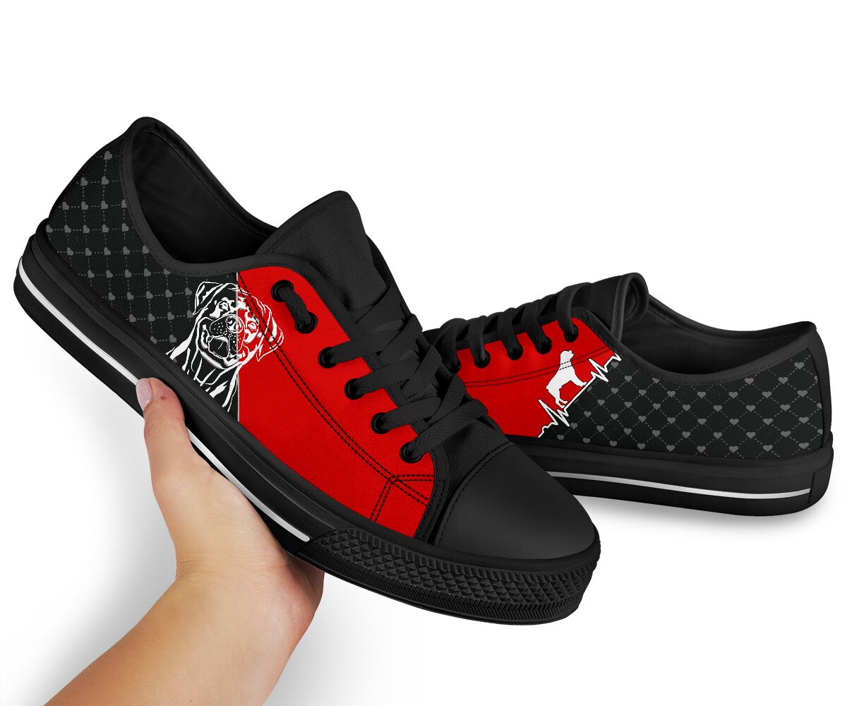 Rottweiler Heart Beat - Low Top Shoe - Love Love Top Shoes