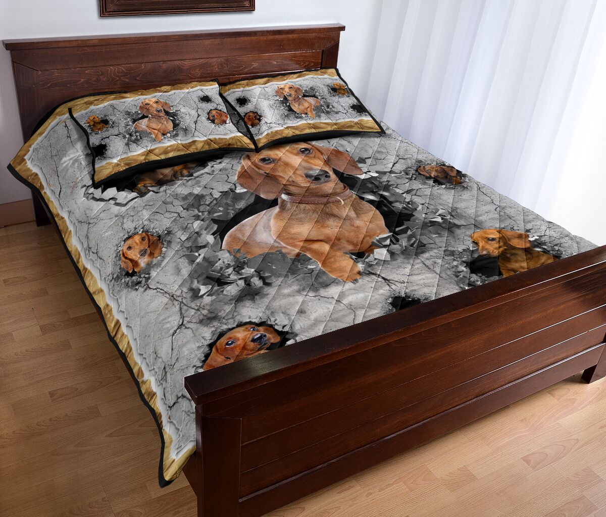Dachshund Broken Hole - Bed Set - Love Quilt Bedding Set