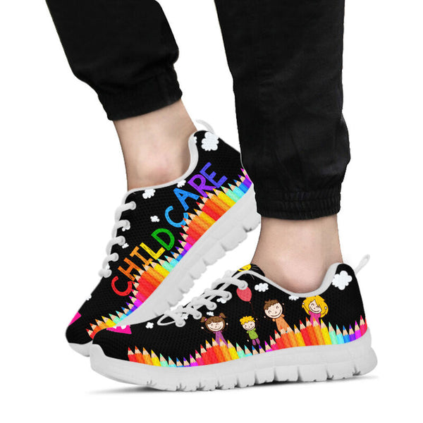 Child Care Abc Black Sole White Sneakers, Runni- Love Sneakers