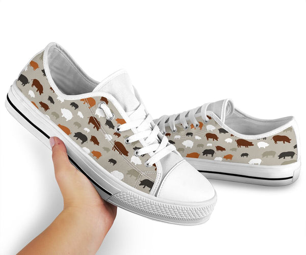 Pig Pattern Low Top Shoes