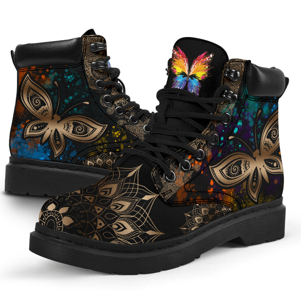 Butterfly Henna With Watercolor Asboot - Tl - Love All Season Boots