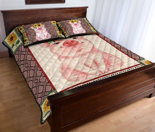 Pig Quilt Bed Set 18 - Love Quilt Bedding Set