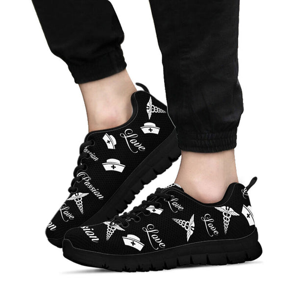 Nurse- Love Passion Sneakers, Running Shoes, Shoes For Women, Shoes For Men, Custom Shoes, L- Love Sneakers