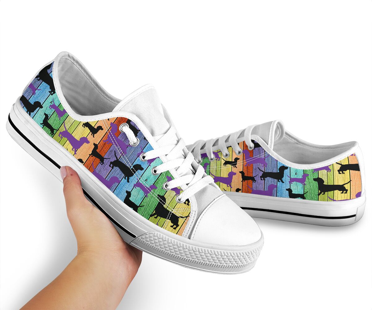 Dachshund Wood Color - Low Top Shoe - Love Love Top Shoes