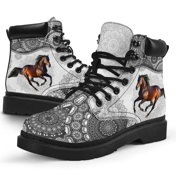 Horse - Vintage Mandala Asboot Sky Grey Kd - Love All Season Boots